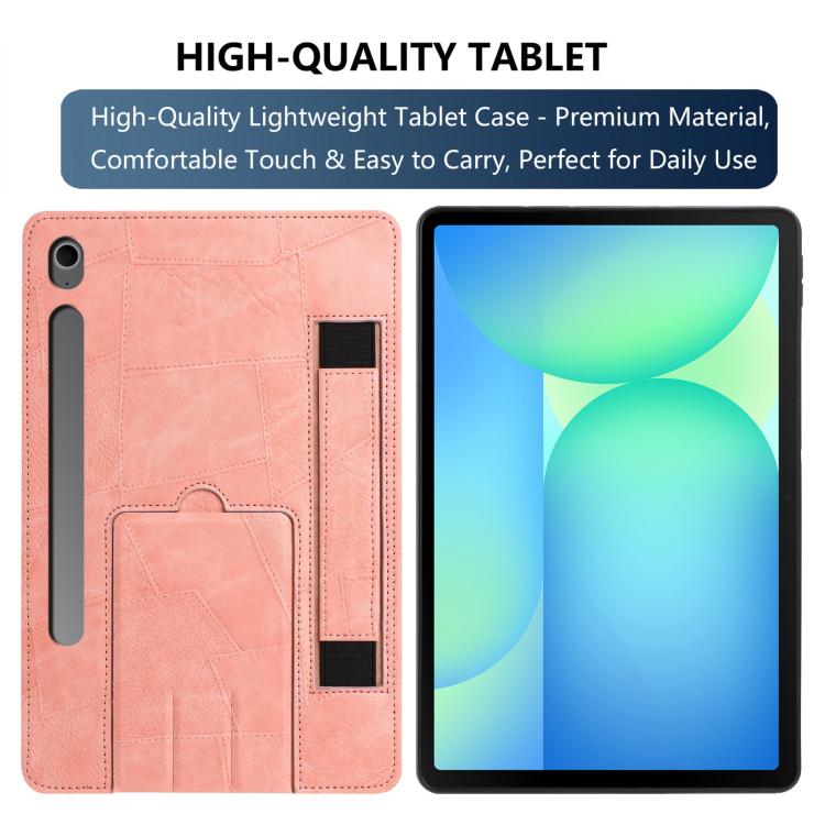 For Galaxy Tab S10 FE / S9 FE / S10 Lite Wristband Retro Vegan Leather Back Tablet Case with Holder