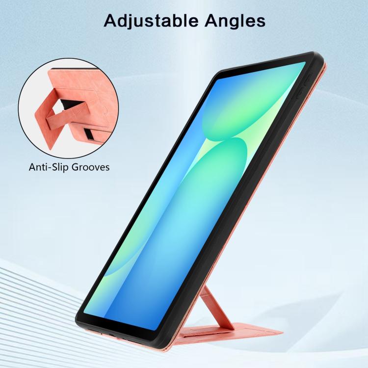 For Galaxy Tab S10 FE / S9 FE / S10 Lite Wristband Retro Vegan Leather Back Tablet Case with Holder