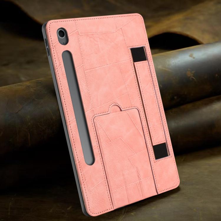 For Galaxy Tab S10 FE / S9 FE / S10 Lite Wristband Retro Vegan Leather Back Tablet Case with Holder