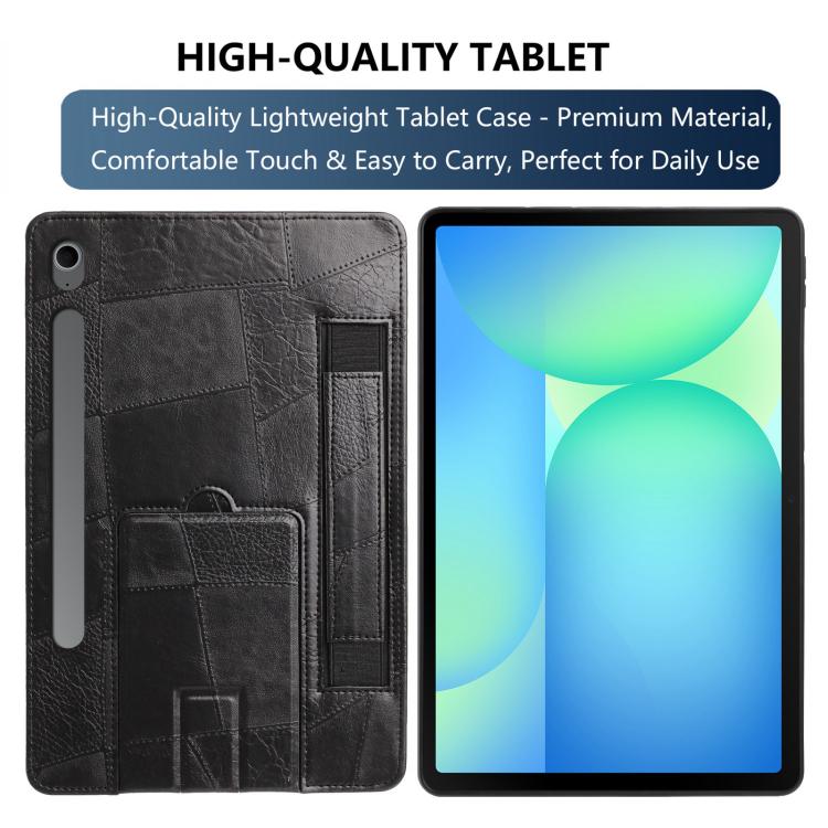 For Galaxy Tab S10 FE / S9 FE / S10 Lite Wristband Retro Vegan Leather Back Tablet Case with Holder