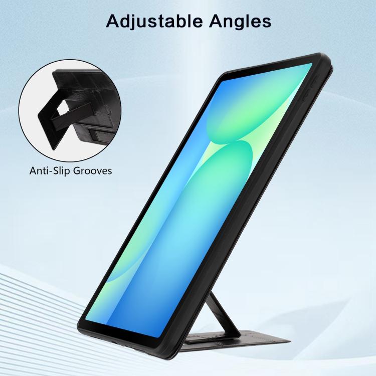 For Galaxy Tab S10 FE / S9 FE / S10 Lite Wristband Retro Vegan Leather Back Tablet Case with Holder