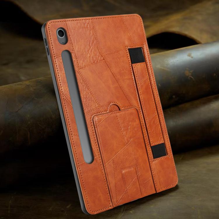 For Galaxy Tab S10 FE / S9 FE / S10 Lite Wristband Retro Vegan Leather Back Tablet Case with Holder
