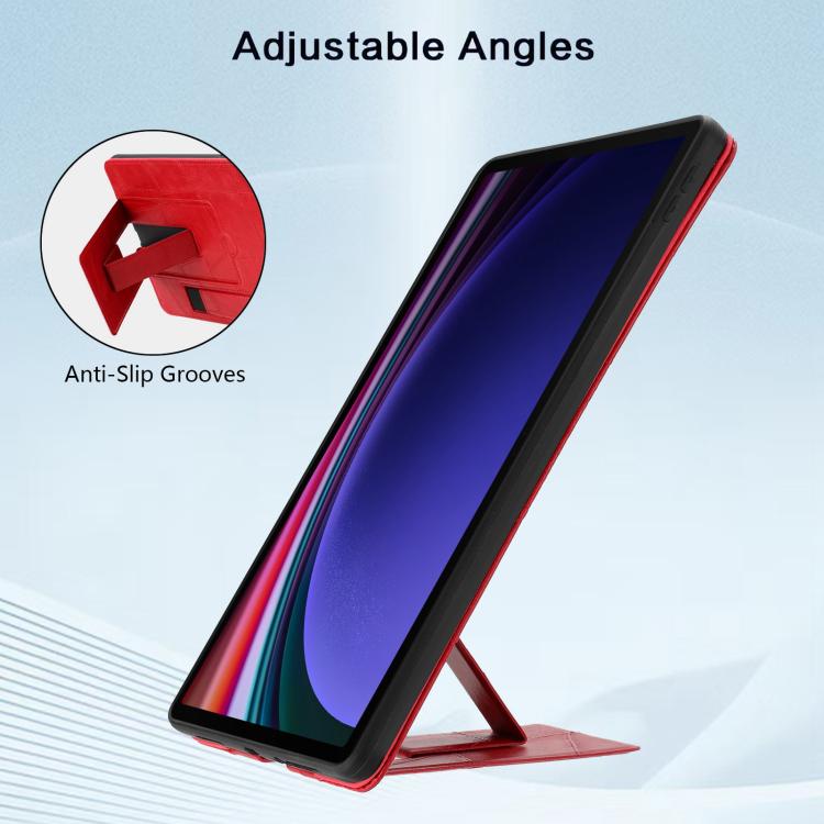 For Galaxy Tab S10+ / S9 FE+ / S9+ Wristband Retro Vegan Leather Back Tablet Case with Holder