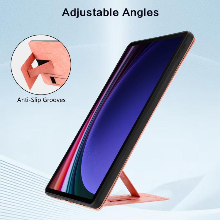 For Galaxy Tab S10+ / S9 FE+ / S9+ Wristband Retro Vegan Leather Back Tablet Case with Holder