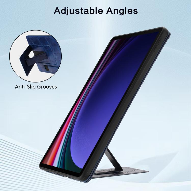 For Galaxy Tab S10+ / S9 FE+ / S9+ Wristband Retro Vegan Leather Back Tablet Case with Holder