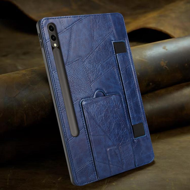 For Galaxy Tab S10+ / S9 FE+ / S9+ Wristband Retro Vegan Leather Back Tablet Case with Holder