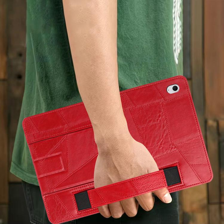 For Galaxy Tab S10 FE+ Wristband Retro Vegan Leather Back Tablet Case with Holder