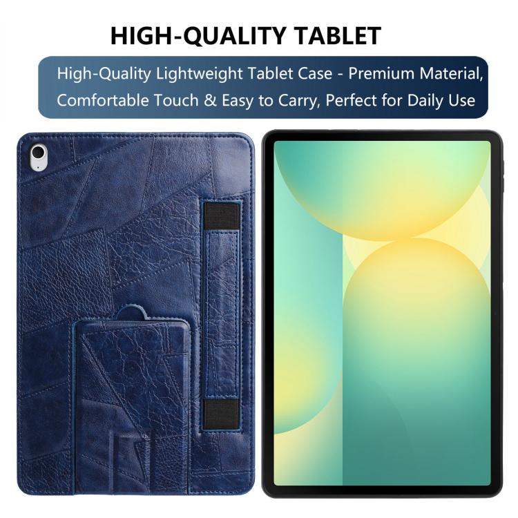 For Galaxy Tab S10 FE+ Wristband Retro Vegan Leather Back Tablet Case with Holder