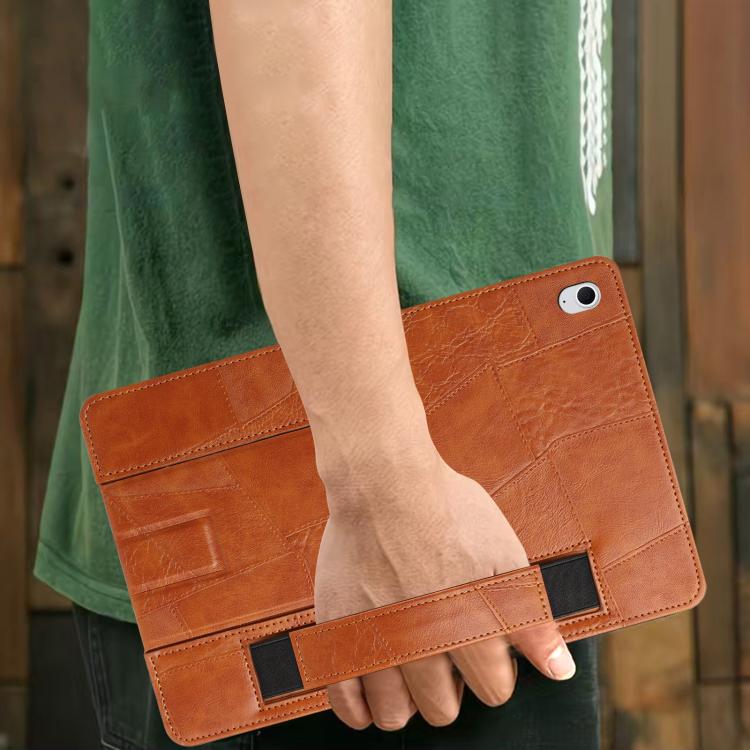 For Galaxy Tab S10 FE+ Wristband Retro Vegan Leather Back Tablet Case with Holder