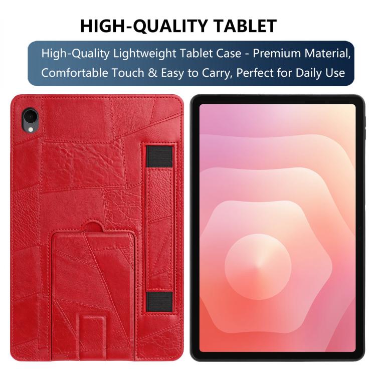For Galaxy Tab S11 Wristband Retro Vegan Leather Back Tablet Case with Holder