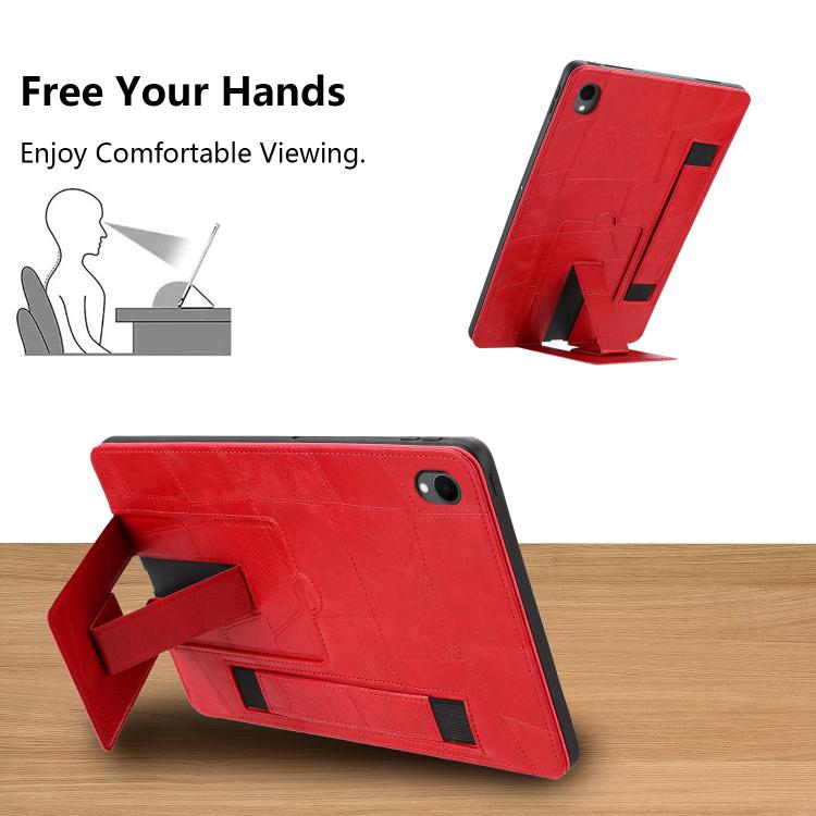 For Galaxy Tab S11 Wristband Retro Vegan Leather Back Tablet Case with Holder