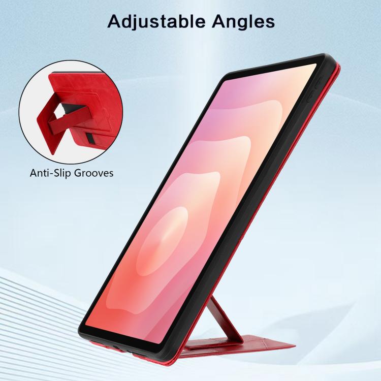 For Galaxy Tab S11 Wristband Retro Vegan Leather Back Tablet Case with Holder