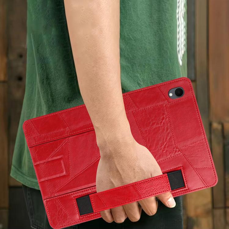 For Galaxy Tab S11 Wristband Retro Vegan Leather Back Tablet Case with Holder