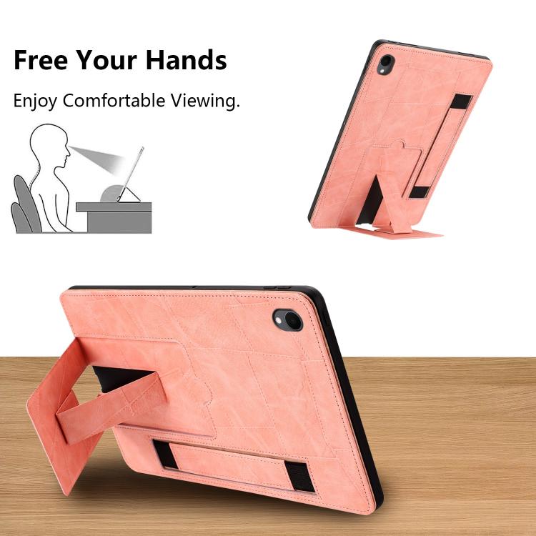 For Galaxy Tab S11 Wristband Retro Vegan Leather Back Tablet Case with Holder