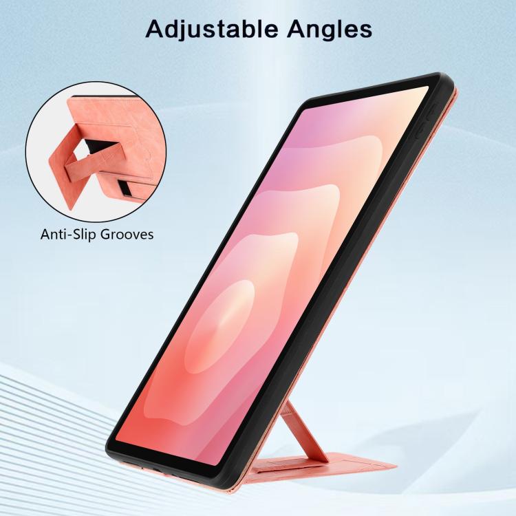 For Galaxy Tab S11 Wristband Retro Vegan Leather Back Tablet Case with Holder