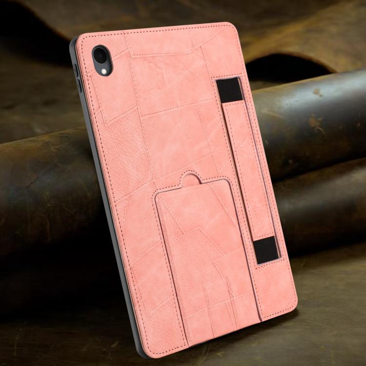 For Galaxy Tab S11 Wristband Retro Vegan Leather Back Tablet Case with Holder