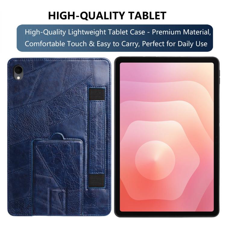 For Galaxy Tab S11 Wristband Retro Vegan Leather Back Tablet Case with Holder