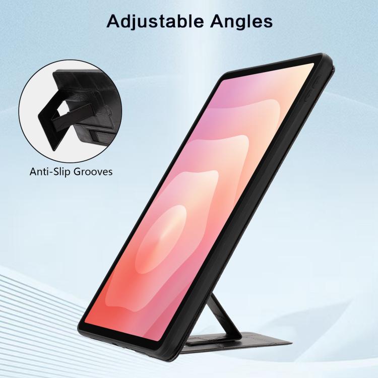For Galaxy Tab S11 Wristband Retro Vegan Leather Back Tablet Case with Holder