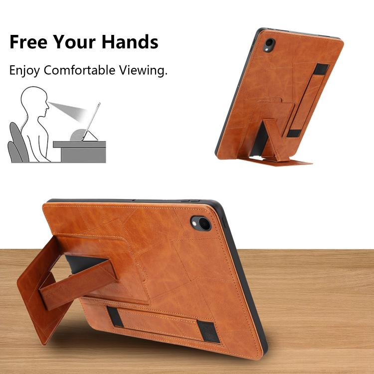 For Galaxy Tab S11 Wristband Retro Vegan Leather Back Tablet Case with Holder