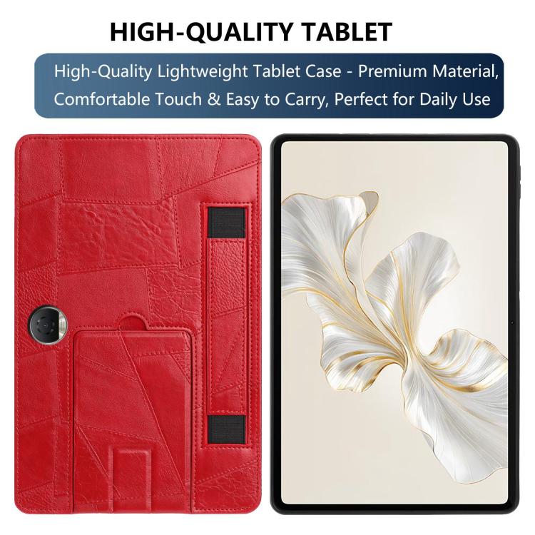 For Honor Pad 9 Wristband Retro Vegan Leather Back Tablet Case with Holder