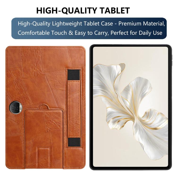 For Honor Pad 9 Wristband Retro Vegan Leather Back Tablet Case with Holder
