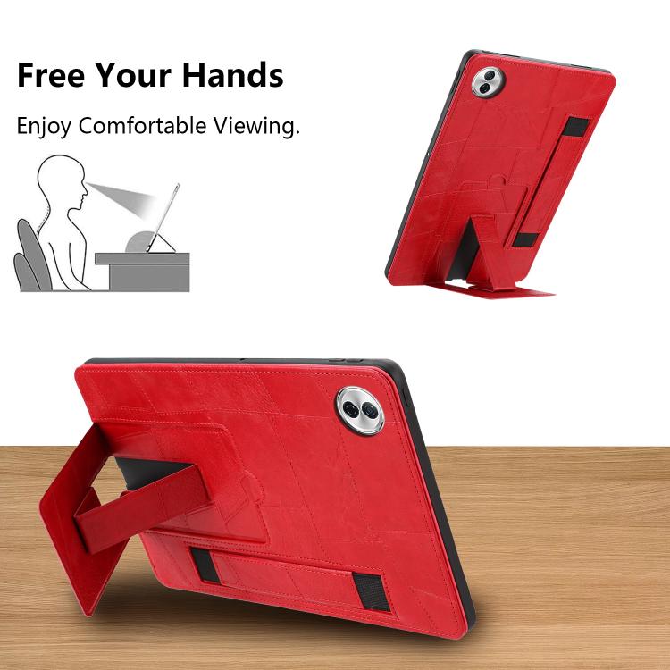 For Honor Pad 10 Wristband Retro Vegan Leather Back Tablet Case with Holder