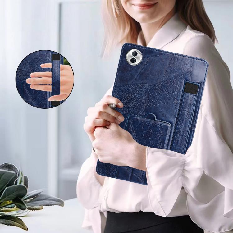 For Honor Pad 10 Wristband Retro Vegan Leather Back Tablet Case with Holder