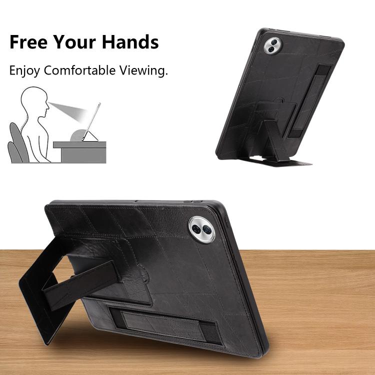 For Honor Pad 10 Wristband Retro Vegan Leather Back Tablet Case with Holder