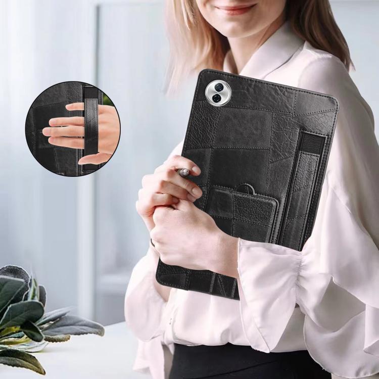 For Honor Pad 10 Wristband Retro Vegan Leather Back Tablet Case with Holder