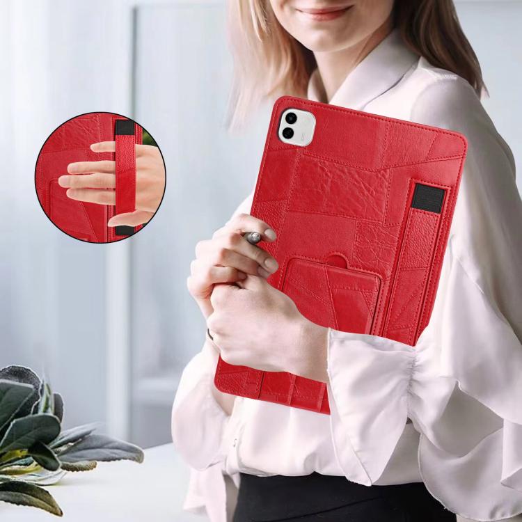 For Honor MagicPad 4 / 3 Pro Wristband Retro Vegan Leather Back Tablet Case with Holder