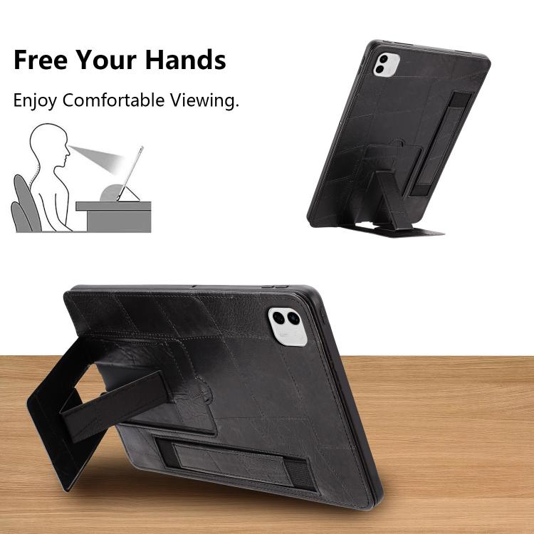 For Honor MagicPad 4 / 3 Pro Wristband Retro Vegan Leather Back Tablet Case with Holder