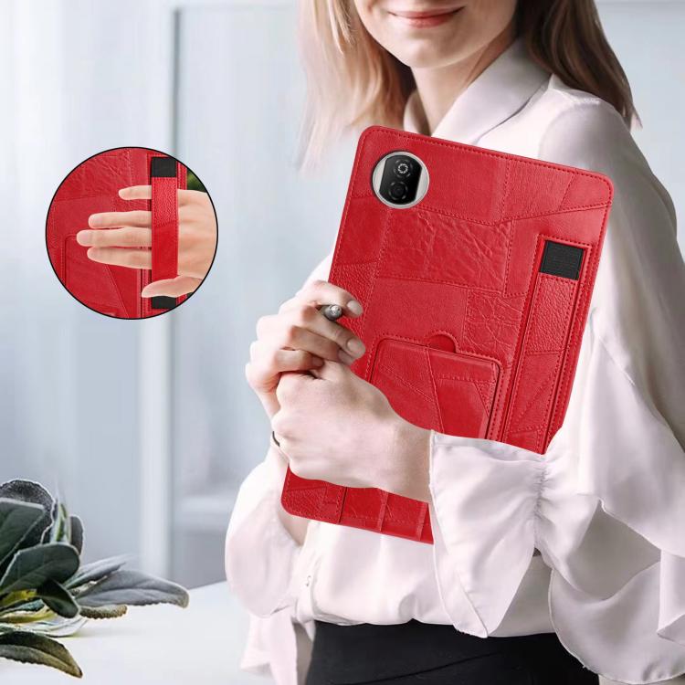 For Honor Pad X7 Wristband Retro Vegan Leather Back Tablet Case with Holder