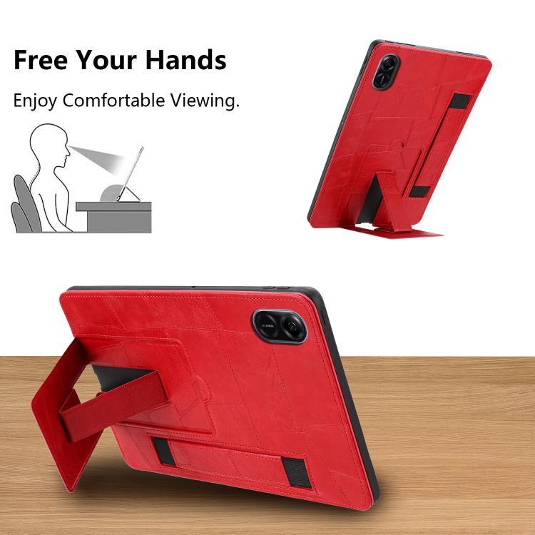 For Honor Pad X8b / X8a Wristband Retro Vegan Leather Back Tablet Case with Holder