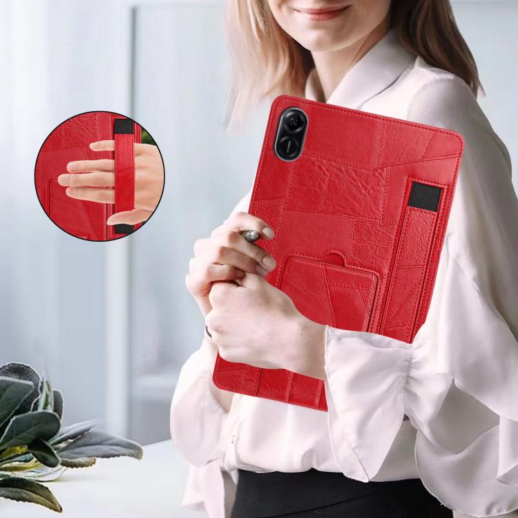 For Honor Pad X8b / X8a Wristband Retro Vegan Leather Back Tablet Case with Holder