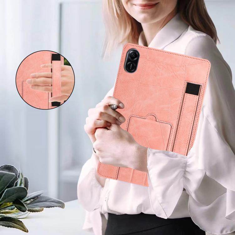 For Honor Pad X8b / X8a Wristband Retro Vegan Leather Back Tablet Case with Holder