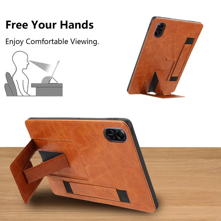 For Honor Pad X8b / X8a Wristband Retro Vegan Leather Back Tablet Case with Holder