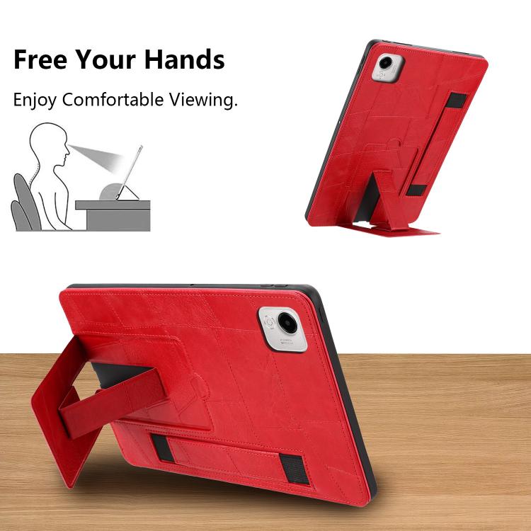 For Honor Pad X9a Wristband Retro Vegan Leather Back Tablet Case with Holder