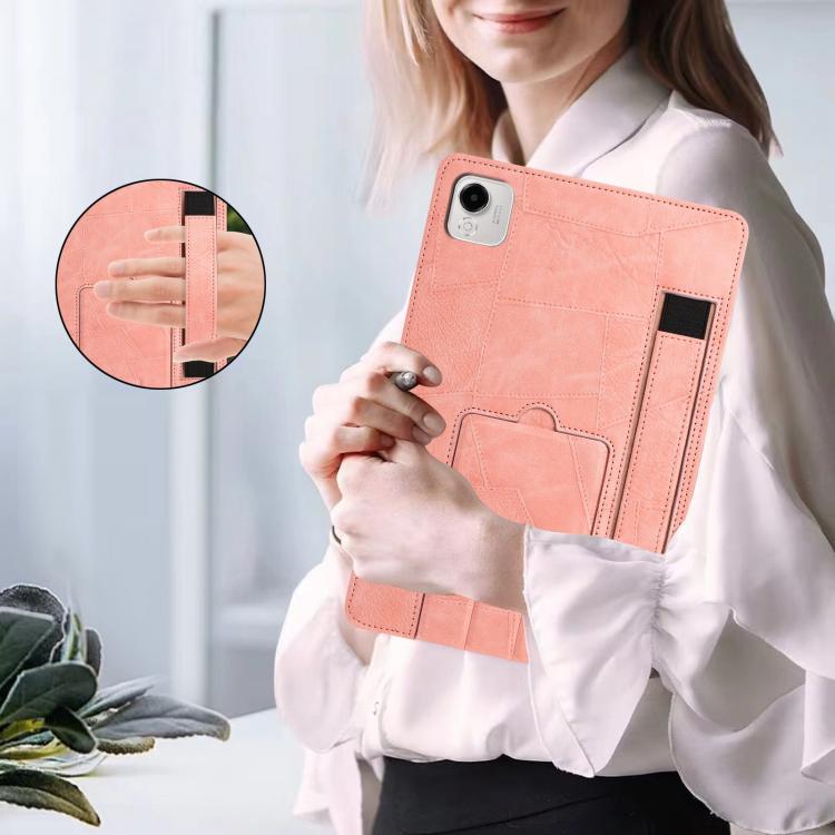 For Honor Pad X9a Wristband Retro Vegan Leather Back Tablet Case with Holder