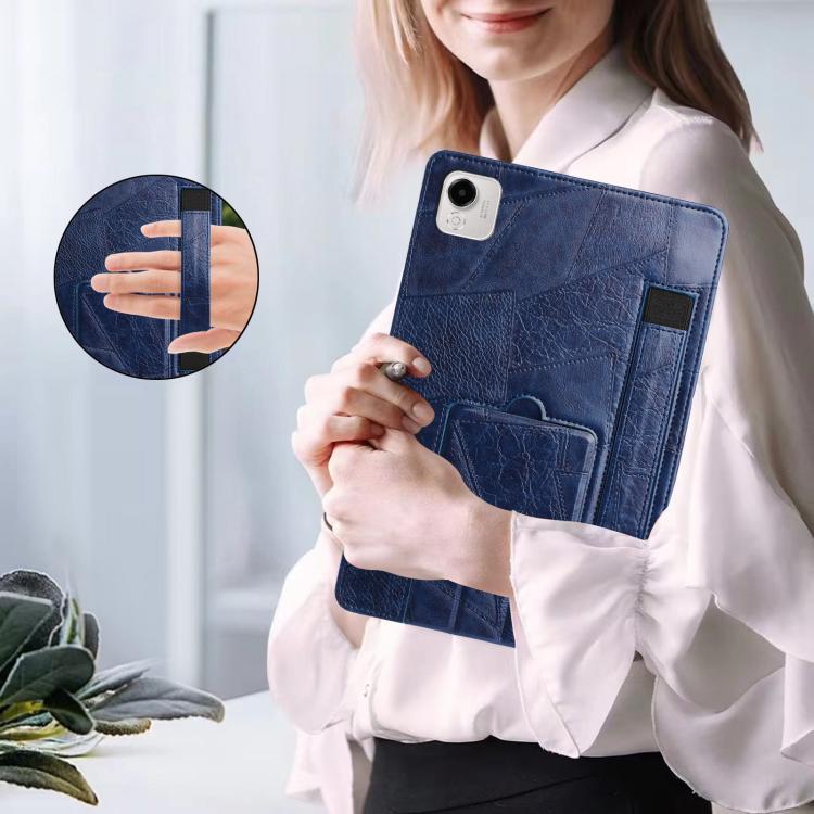 For Honor Pad X9a Wristband Retro Vegan Leather Back Tablet Case with Holder