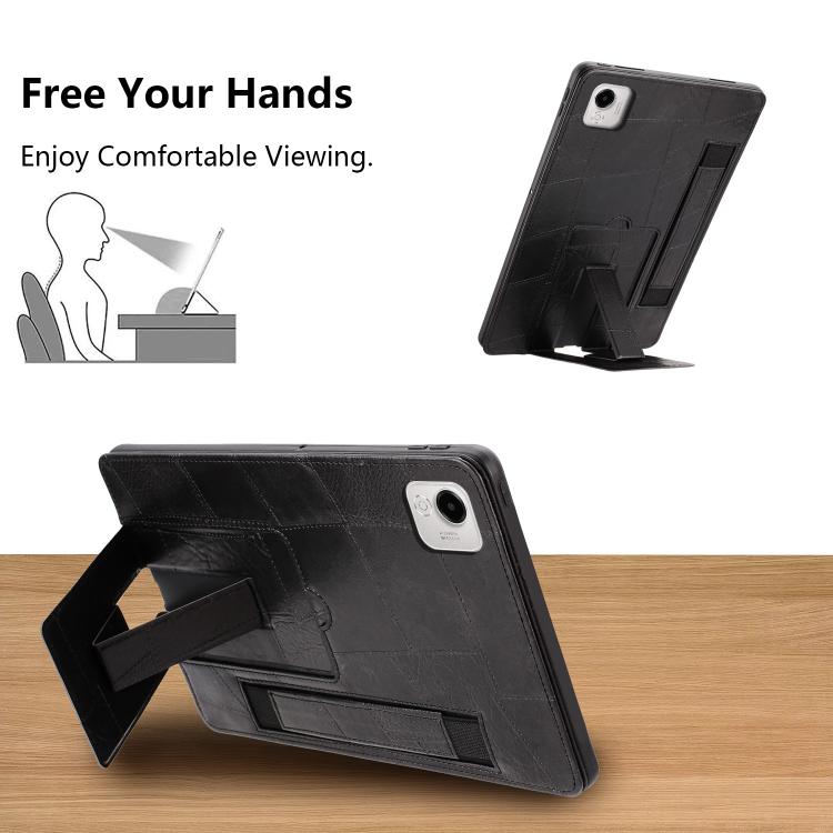 For Honor Pad X9a Wristband Retro Vegan Leather Back Tablet Case with Holder