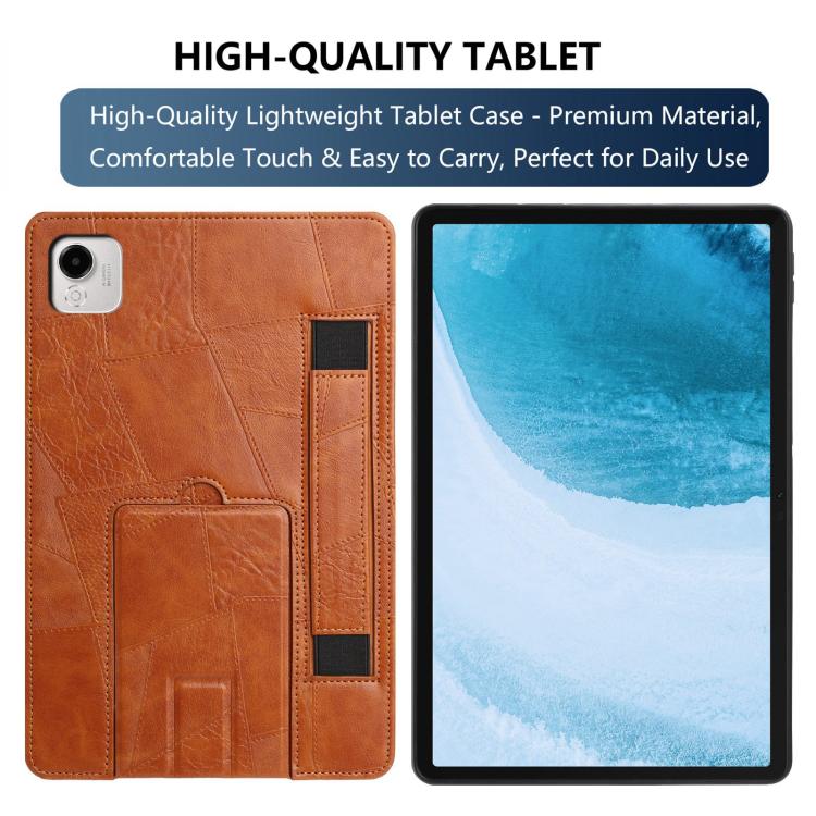 For Honor Pad X9a Wristband Retro Vegan Leather Back Tablet Case with Holder