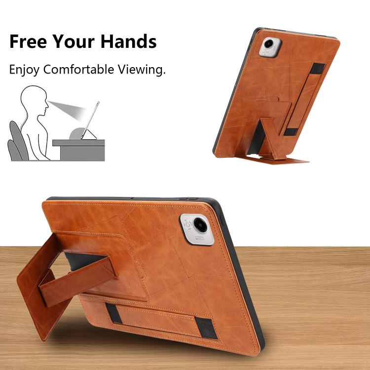For Honor Pad X9a Wristband Retro Vegan Leather Back Tablet Case with Holder