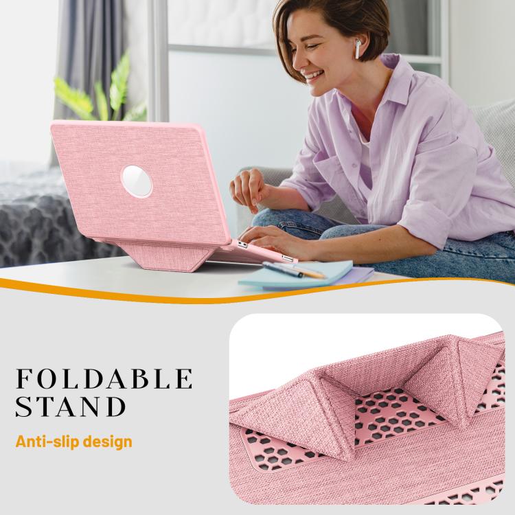 For MacBook Neo 13 inch 2026 A18 Pro A3404 Fabric Texture Pro Magnetic Holder Laptop Protective Case