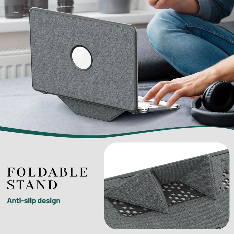 For MacBook Neo 13 inch 2026 A18 Pro A3404 Fabric Texture Pro Magnetic Holder Laptop Protective Case