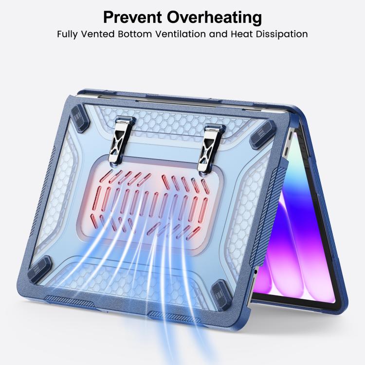 For MacBook Neo 13 inch 2026 A18 Pro A3404 PC Hybrid TPU Honeycomb Metal Stand Laptop Protective Case
