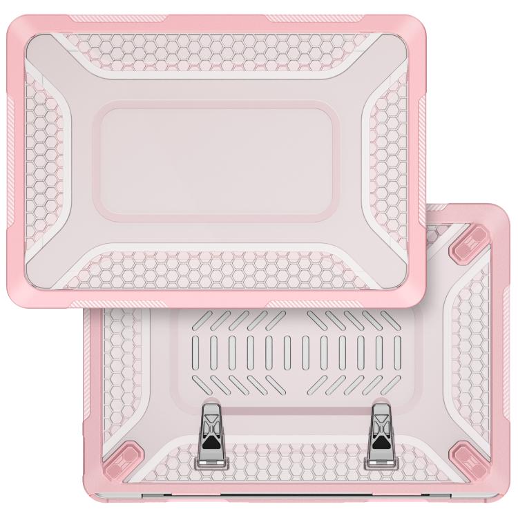 For MacBook Neo 13 inch 2026 A18 Pro A3404 PC Hybrid TPU Honeycomb Metal Stand Laptop Protective Case