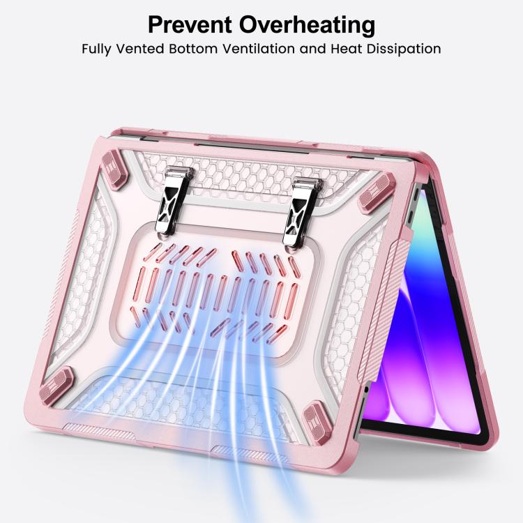 For MacBook Neo 13 inch 2026 A18 Pro A3404 PC Hybrid TPU Honeycomb Metal Stand Laptop Protective Case