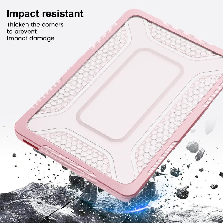 For MacBook Neo 13 inch 2026 A18 Pro A3404 PC Hybrid TPU Honeycomb Metal Stand Laptop Protective Case