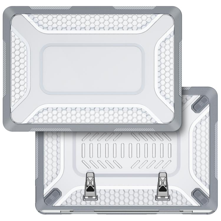 For MacBook Neo 13 inch 2026 A18 Pro A3404 PC Hybrid TPU Honeycomb Metal Stand Laptop Protective Case