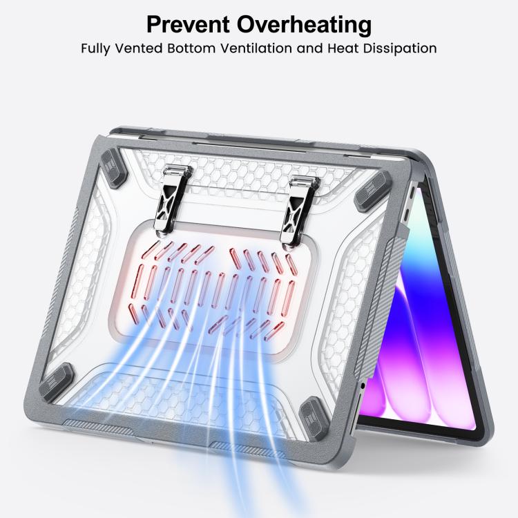 For MacBook Neo 13 inch 2026 A18 Pro A3404 PC Hybrid TPU Honeycomb Metal Stand Laptop Protective Case